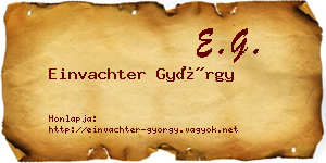 Einvachter György névjegykártya